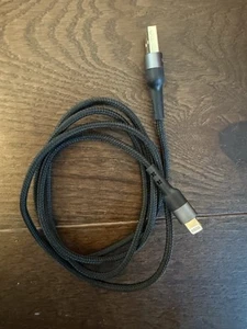 USAMS USB to Lightning Braided Cable, 3.3ft, Black, MFi Certified - Picture 1 of 2