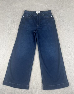 Paige Jeans Anessa Wide Leg The Disco Dark Blue Denim Stretch High Rise 29 29x27 - Picture 1 of 12