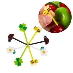 Food Fruit 8PCS Kids Animal Lunch Gift Plastic Mini Picks Reusable Forks Bento - Picture 1 of 12