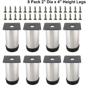 8 Pcs Stainless Steel Adjustable Furniture Legs Replacement Feet for Sofa Table - Picture 1 of 9