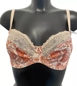 Sujetador Felina Conturelle Beige Paisley UK 34C con aros sin relleno bonito encaje - Imagen 1 de 8
