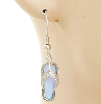 Опал пляж сандалии обуви Flip Flop падение подвеской золото серебро серьги бесплатный подарок сумка - Изображение 1 из 4