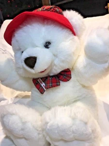 Vintage The JC Penney Holiday Bear Stofftier Plüsch 23 Zoll weiß Teddybär Weihnachten - Bild 1 von 11