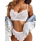 Women Lingerie Sexy Sets with Underwire Lace Bra and Panty Set Push Up Two Piece