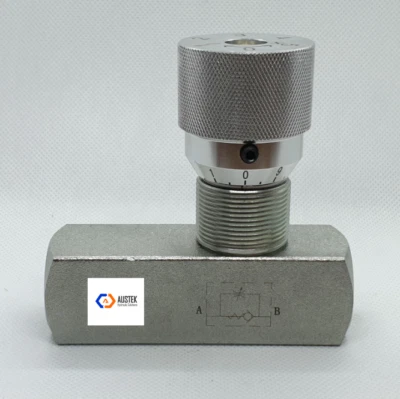 Hydraulic Needle Valve / Flow Control Valve C/W Reverse Flow Check - BSPP - Image 1 of 4