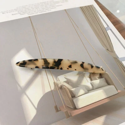 Correas de pelo rectangulares con caparazón de tortuga impresas en metal acrílico para mujer ⇓ Foto 1 de 4