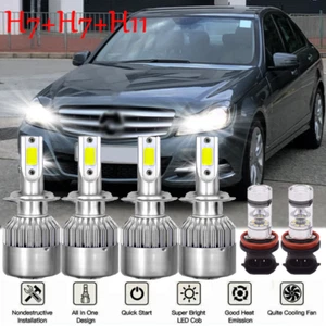 For Mercedes Benz C300 C350 2008 2009 2010 Front LED Headlight +Fog Lights Bulbs - Picture 1 of 12