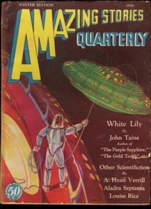 PULP: AMAZING STORIES QUARTERLY 1930 WINT-UFO COVER VG - Bild 1 von 1