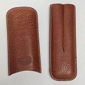 THOMPSON 1915 COÑAC MARRÓN CUERO CIGARRO LLEVAR ESTUCHE DE VIAJE - Imagen 1 de 8