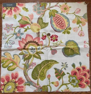 KRAVET Lasiandra Floral 24 x 24 3/4" Cotton Woven Fabric Sample - Picture 1 of 3