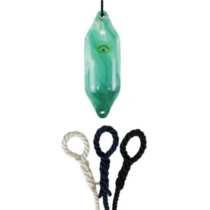 1 x HURRICANE Aurora Boat Fenders: Green PM03 - FREE SPLICED END 10MM  ROPE - Bild 1 von 2