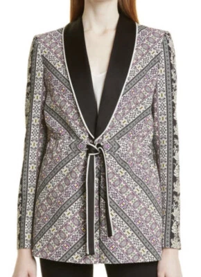 Blazer con cordón estampado Alice & Olivia Lincoln nuevo con etiquetas en Dream Castle talla S Foto 1 de 2