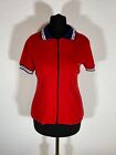 True Vintage Femmes Shirt Polo Gr S Veste Rouge T Shirt 7180