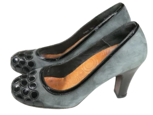 Chie Mihara Court Pumps Shoes 38.5/8 Spain Suede Polka Dot Designer Heels - Picture 1 of 11