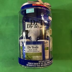Dr Teal's Eucalyptus Bath and Body Gift Set Epson Salts Jar - 6pc