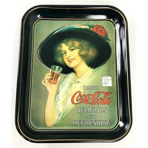 COCA COLA/COKE METAL TRAY HAMILTON KING GIRL 1912 REPLICA 1972 COMMERATIVE VTG - Picture 1 of 5