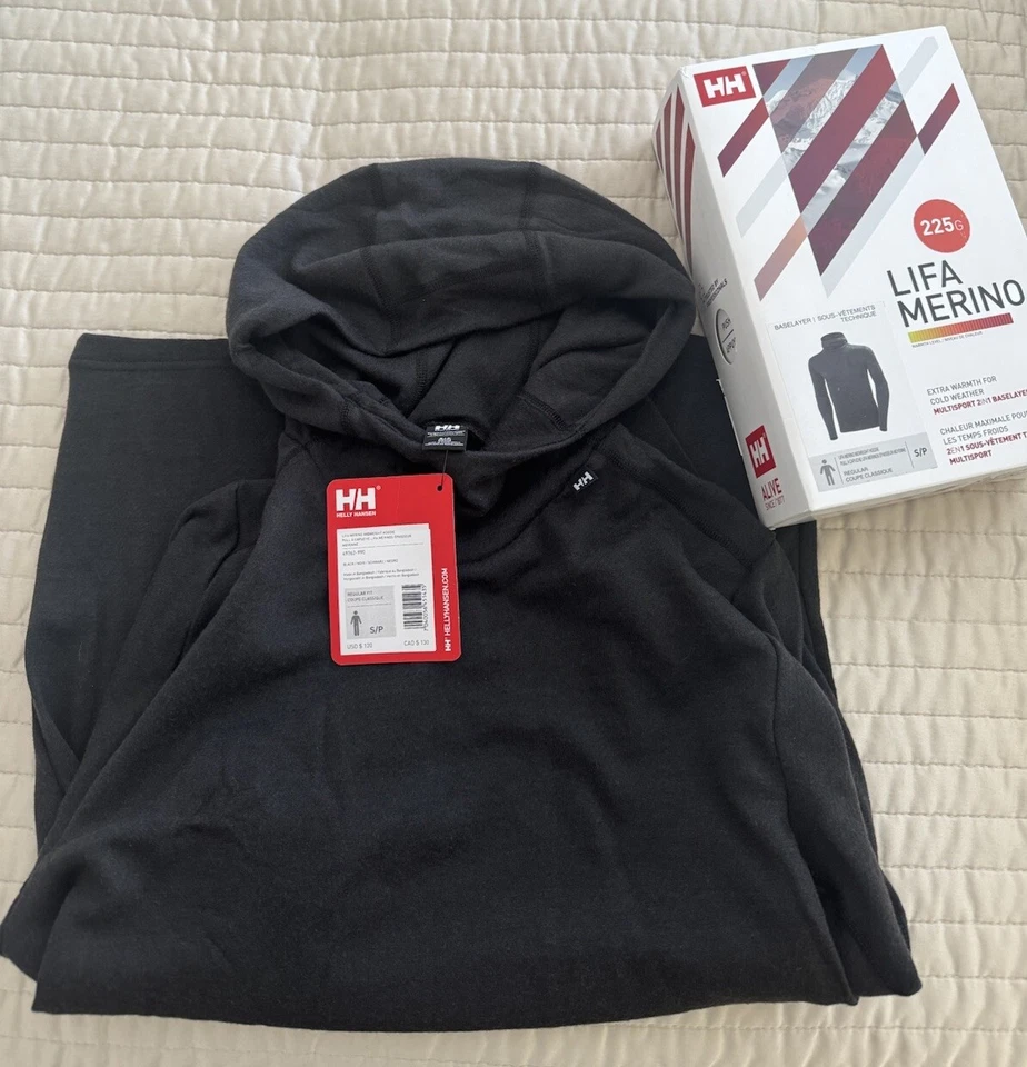 NUEVO EN CAJA Sudadera con Capucha Helly Hansen Lifa Active Merino Capa Base Peso Medio Para Hombre Negra talla S Foto 1 de 4
