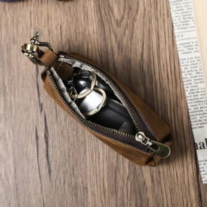 Genuine Leather Signal Blocking RFID Faraday Car Key Pouch Bag Key Fob Protector - Picture 1 of 9