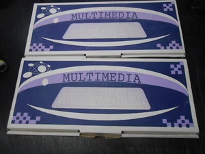 Lot of (2) New PS/2 Multimedia Keyboards PC AT Soundless Design Tactile 5-Pin - Picture 1 of 4