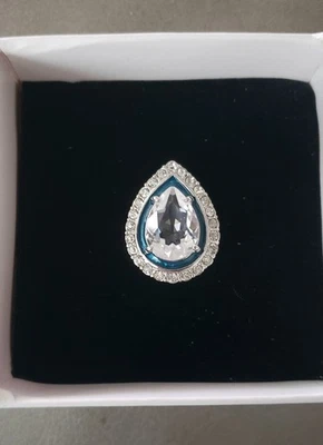 QVC Kenneth Jay Lane Pear Shape & Enamel Ring Size 6 - Silver - Image 1 of 4