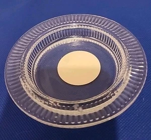 Portacandele rotondo trasparente in vetro Indiana a costine IGC #06162 cattura cambi - Foto 1 di 3