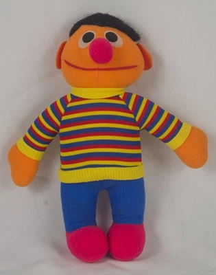 Boneca de pelúcia vintage rara ERNIE 80s brinquedo Sesame Street 10"" - Imagem 1 de 3