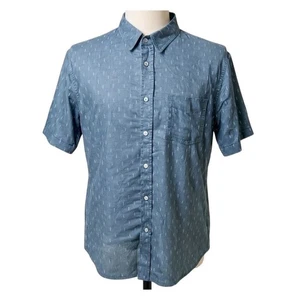 Rails Carson Men's Short Sleeve Button-Up Shirt Blue Graphic Print L - CJ - Picture 1 of 9