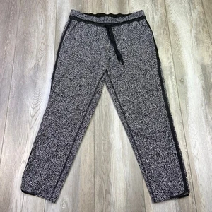Lululemon On The Go Joggers Womens Size 10 Black White Strecth Gym Athletic Geo - Picture 1 of 12