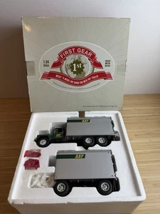 FIRST GEAR MACK R MODEL DRY GOODS VAN WITH PUP TRAILER 18-3787 ABF FREIGHT - Picture 1 of 10