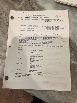 DARK SHADOWS 1966 TV SCRIPT Show #108 Early Copy - Image 1 of 4