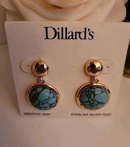 Ohrstecker Dillards silberfarben blau türkis farbempfindlich Sterlingsilber - Bild 1 von 4