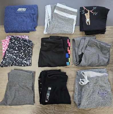 Justice Leggings Pantalones Lote 9 Pares Niñas Talla 10 Deporte Activo Escuela Foto 1 de 4