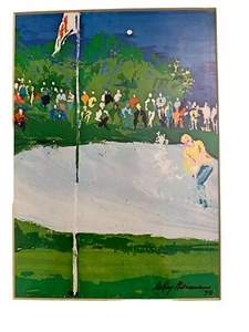 Leroy Neiman Johnny Miller Desert Fox Framed Golf art Print Sand trap Golf Hole - Picture 1 of 7