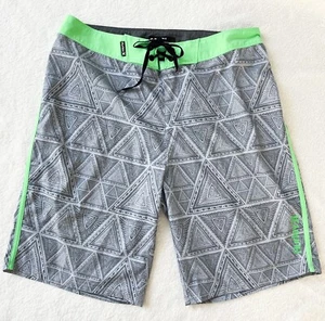 EUC! Hurley Mens Phantom Sideways Board Shorts Swim Trunks Wolf Grey Green Sz 30 - Picture 1 of 6