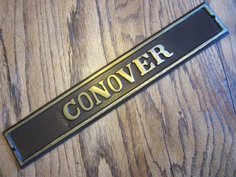 Bronze CONOVER Catawba County North Carolina Sign Brass Victorian Plaque Plate Cover