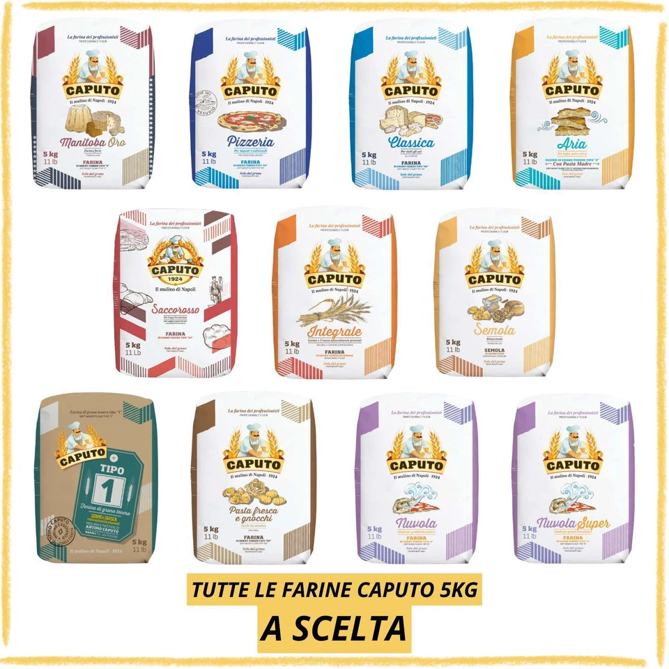 Farine Caputo 5 Kg Classica Pizzeria Nuvola Integrale Semola Manitoba Pasta Pane