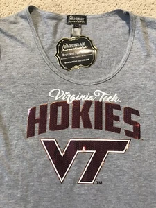 VT Virginia Tech Hokies T-shirt Women Size L, Maroon V-neck Cotton Couture, NWT - Picture 1 of 10