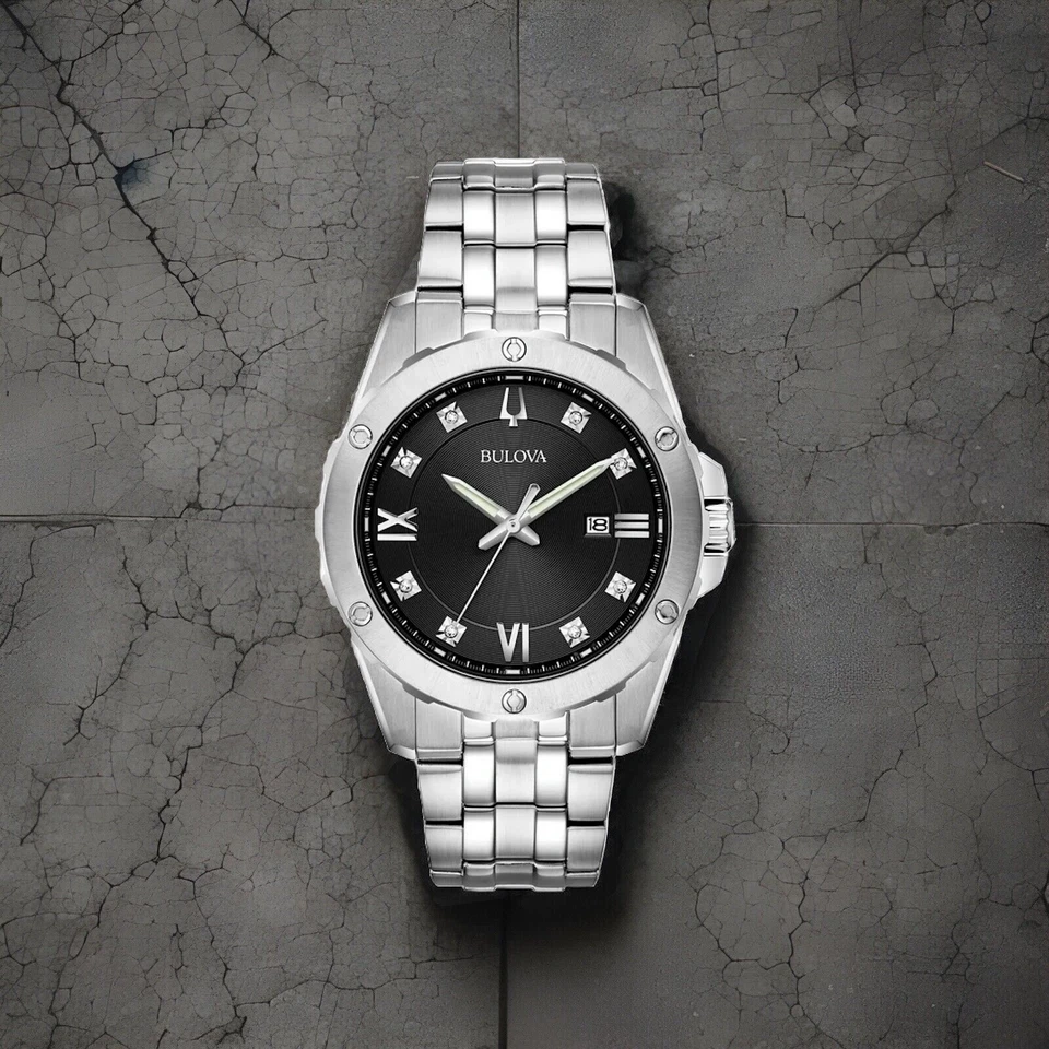Bulova 96K106 Diamond Collection 43mm Men's Stainless Steel Watch