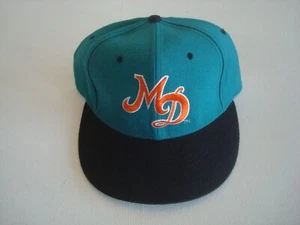 MIAMI DOLPHINS NEW ERA   FITTED SIZE 7   SPLASH SCRIPT HAT CAP VINTAGE EE - Picture 1 of 5