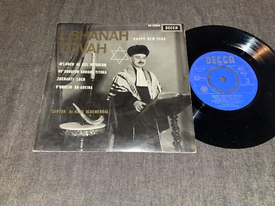 DUTCH-ONLY DECCA Cantor Dr. Hans Bloemendal: L'Shanah Tovah. 4-track EP, YIDDISH - Image 1 of 2