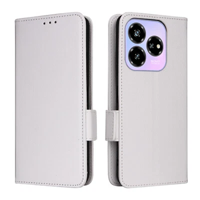 Para ZTE Blade V60 Diseño, Cartera de Lujo Abatible Cuero Soporte Ranuras para Tarjetas Estuche Cubierta Foto 1 de 4