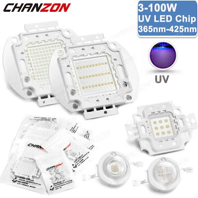 High Power Uv Light Beads Led Chip 3W 5W 10W 20W 30W 50W 100W Ultraviolet Diodes - Image 1 of 4