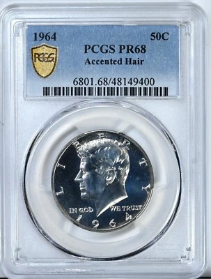 1964 Half Dollar Kennedy Proof PR68 Accented Hair PCGS Graded Silver Coin 6801 - Image 1 of 2