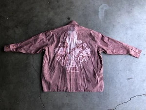 NWT Acne Studios Tie Dye Detail Back Oversized Poplin Shirt 44 Large Dark Pink - Picture 1 of 3