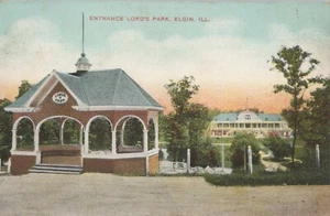 Entrance Lord's Park, Elgin, Illinois - unposted litho - Picture 1 of 3