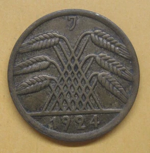 Escaso 1924 J Alemania 50 peniques Echa un vistazo - Imagen 1 de 2
