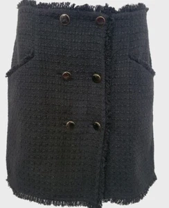 Anthropologie Maeve Tweed Minirock US 12 schwarz Knopfleiste Taschen Büro  - Bild 1 von 5