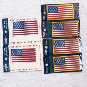 Lotto di 6 toppe ricamate bandiera americana USA orgogliosa cucitura/cappello di ferro camicia uniforme - Foto 1 di 3