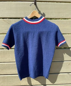 VTG 60s Bobbie Brooks Knit Sweater 100% Acrylic Short Sleeves Zip Back SZ S - Picture 1 of 7