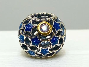 Authentic Pandora Charm Vintage Night Sky CZ, Enamel Sterling Charm #791371CZ - Picture 1 of 4